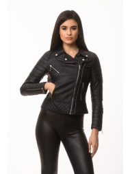 μπουφαν δερματινη perfecto μαύρο