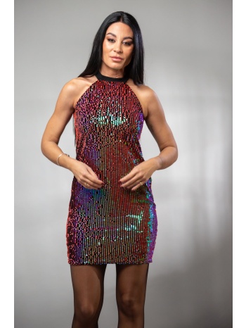 φορεμα αμανικο κοντο παγιετα μπορντό σε προσφορά