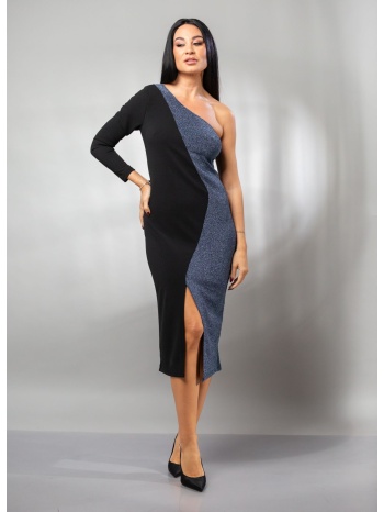 φορεμα midi μισο lurex με ενα μανικι μπλε σε προσφορά