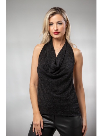 μπλουζα αμανικη ντραπε lurex μαύρο σε προσφορά