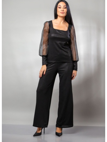 παντελονι με λαστιχο lurex μαύρο σε προσφορά