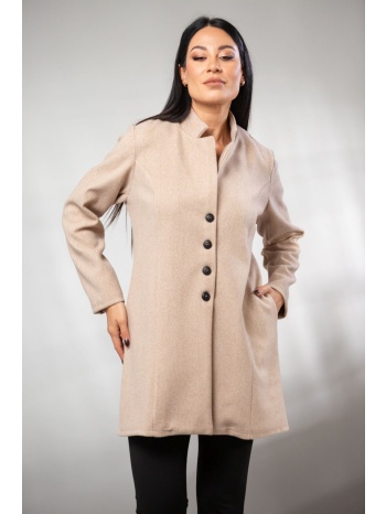παλτο κοντο με τσεπες και κουμπια μπεζ σε προσφορά