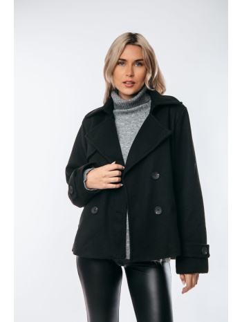 ημιπαλτο με τσεπες και κουμπια μαύρο σε προσφορά