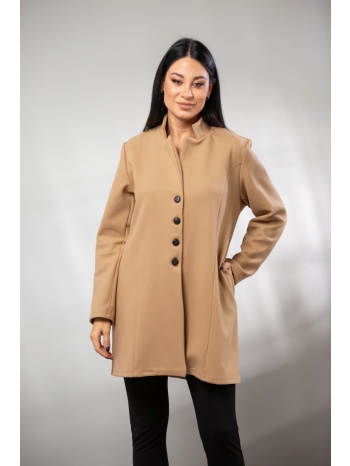 παλτο κοντο με τσεπες και κουμπια ταμπά σε προσφορά