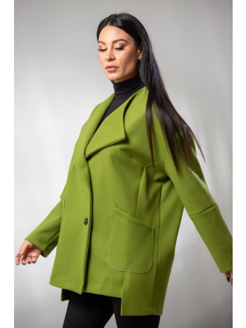 παλτο κοντο με τσεπες και κουμπια πράσινο σε προσφορά