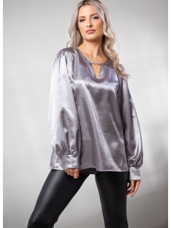 μπλουζα με βολαν μανικια και αλυσιδα εκρού σε προσφορά