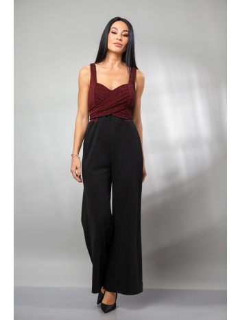 φορμα ολοσωμη με lurex τιραντες και ζωνη μπορντό σε προσφορά