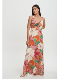 φορεμα με βε εμπριμε πορτοκαλί