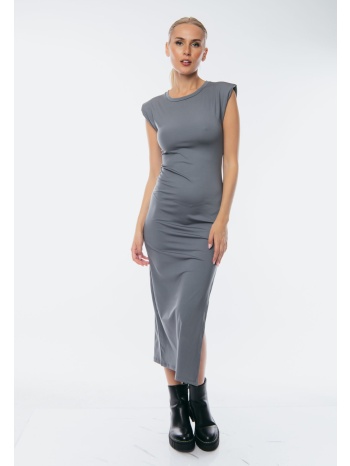 φορεμα με βατες και ανοιγμα στο ποδι γκρι σε προσφορά