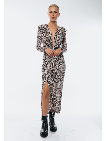 φορεμα λεοπαρ με δεσιμο μπροστα μαύρο σε προσφορά