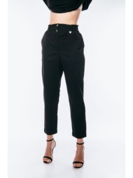 παντελονι paperbag με ρεβερ μαύρο