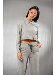 μπλουζα ριπ με γιακα μπεζ