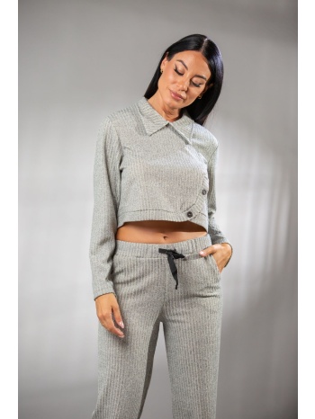 μπλουζα ριπ με γιακα μπεζ σε προσφορά