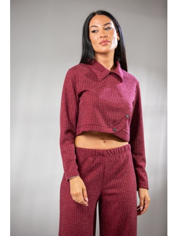 μπλουζα ριπ με γιακα γκρι σε προσφορά