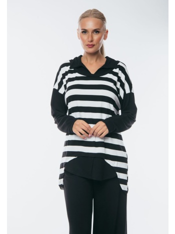 μπλουζα διχρωμη με γιακα πλεκτη μαύρο σε προσφορά