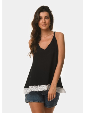 black laced top μαύρο