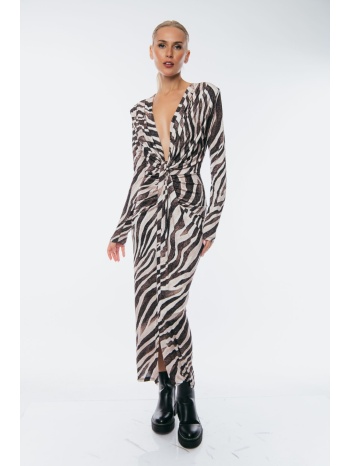 φορεμα ανιμαλ με δεσιμο μπροστα μαύρο σε προσφορά