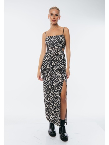 φορεμα ανιμαλ με ανοιγμα στο ποδι μαύρο σε προσφορά