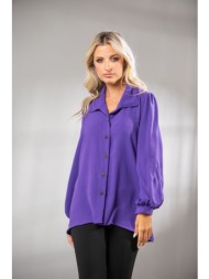 πουκαμισο με πενσα στην πλατη και μανσετα στα μανικια μοβ