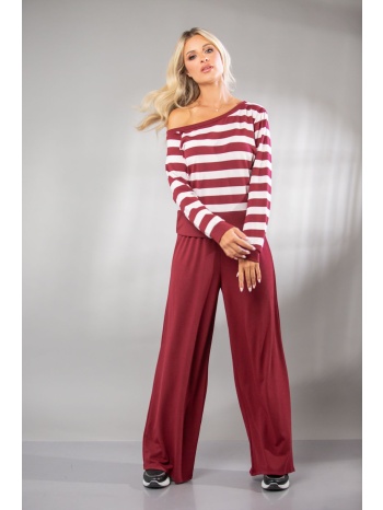 μπλουζα διχρωμη με εναν ωμο μπορντό σε προσφορά