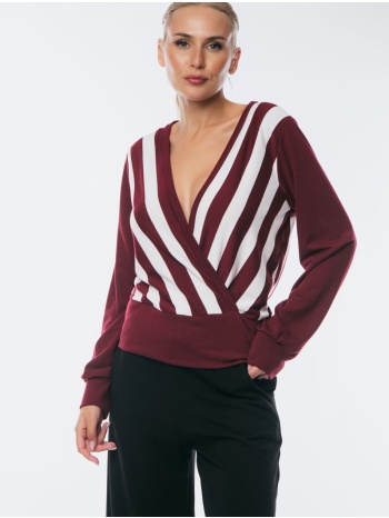 μπλουζα ριγε κρουαζε μπορντό σε προσφορά