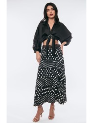 μπλουζα σατεν με δεσιμο μαυρη μαύρο