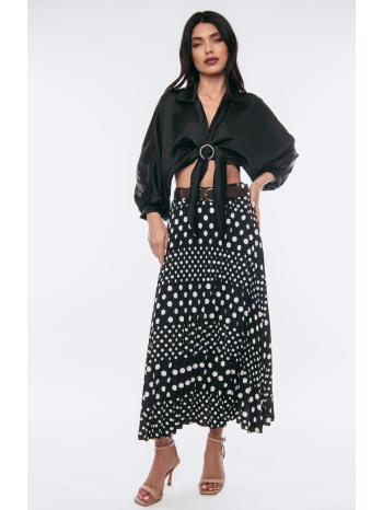 μπλουζα σατεν με δεσιμο μαυρη μαύρο σε προσφορά