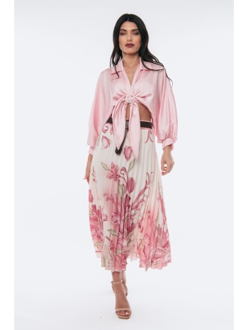 μπλουζα σατεν με δεσιμομ ροζ ροζ σε προσφορά