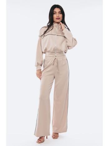 σετ φορμα ζακετα και παντελονα μπεζ σε προσφορά