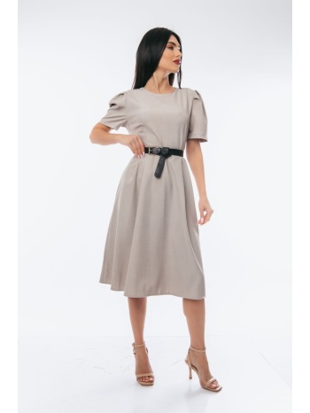 φορεμα midi με ζωνη γκρι σε προσφορά