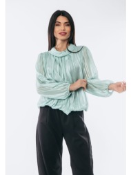 μπλουζα πλισε μέντα