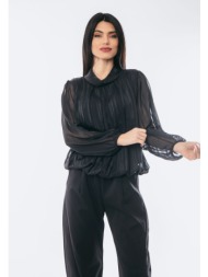 μπλουζα πλισε mαύρο