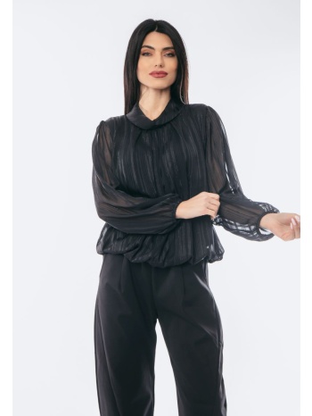 μπλουζα πλισε mαύρο σε προσφορά