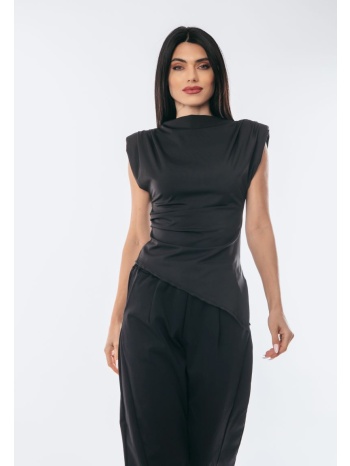 μπλουζα με ασυμμετρη μαύρο