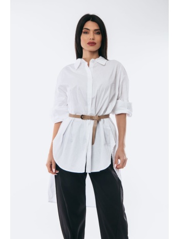 πουκαμισα με γυριστο μανικι άσπρο σε προσφορά