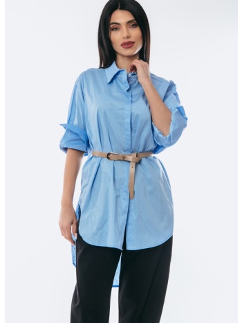 πουκαμισα με γυριστο μανικι σιέλ σε προσφορά