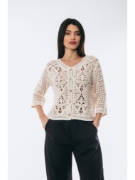 ζακετα δαντελα με χρυσα κουμπια μπεζ