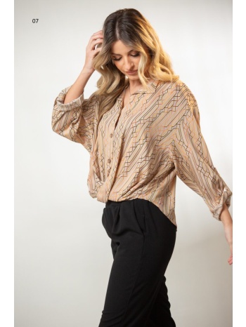 μπλουζα εμπριμε με κομπο και γυριστα μανικια εμπριμέ 7