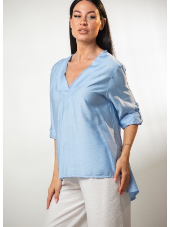 μπλουζα ve με γυριστο μανικι και διακοσμητικα κουμπια στην