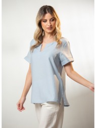 μπλουζα ve με φασα στα μανικια σιέλ