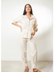 παντελονα ριγε με τσεπες μπεζ