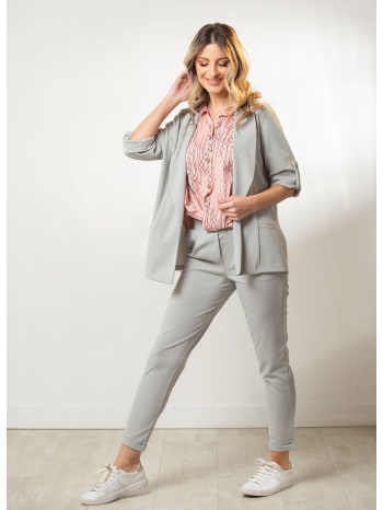 παντελονι με λαστιχο στην μεση και ρεβερ γκρι