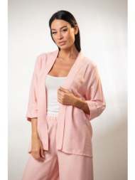 σακακι με τρουακαρ μανικια ροζ