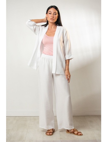 παντελονα με λαστιχο στην μεση εκρού σε προσφορά