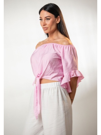 μπλουζα χαμογελο με λαστιχο και δεσιμο εμπρος μαύρο