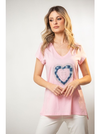 μπλουζα με τυπωμα στρας μπεζ