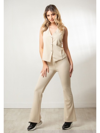 παντελονι καμπανα μπεζ σε προσφορά