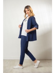 παντελονι με λαστιχο στην μεση και ρεβερ μπλε