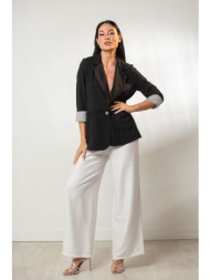 σακακι με κουμπι και φοδραρισμενη ριγα στο μανικι μαύρο