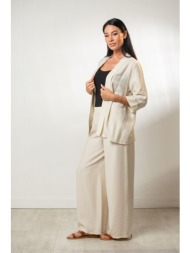 σακακι με τρουακαρ μανικια μπεζ